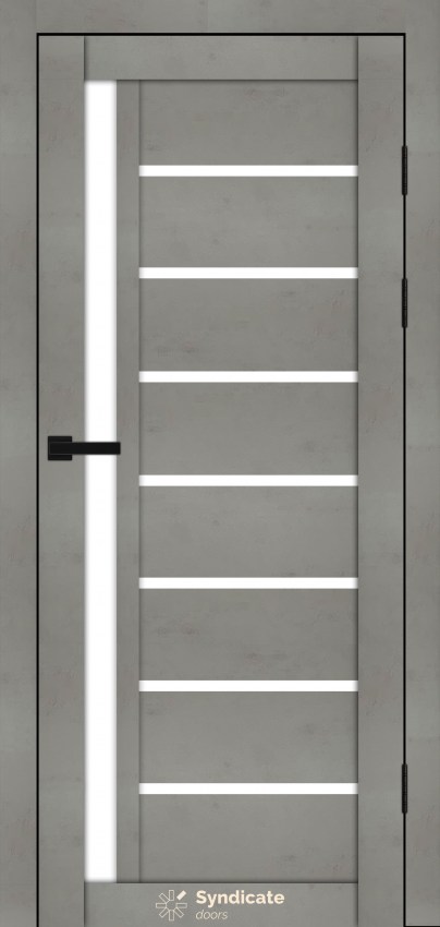 Двери Syndicat Doors PVC 101 Бетон светлый сатиновое стекло